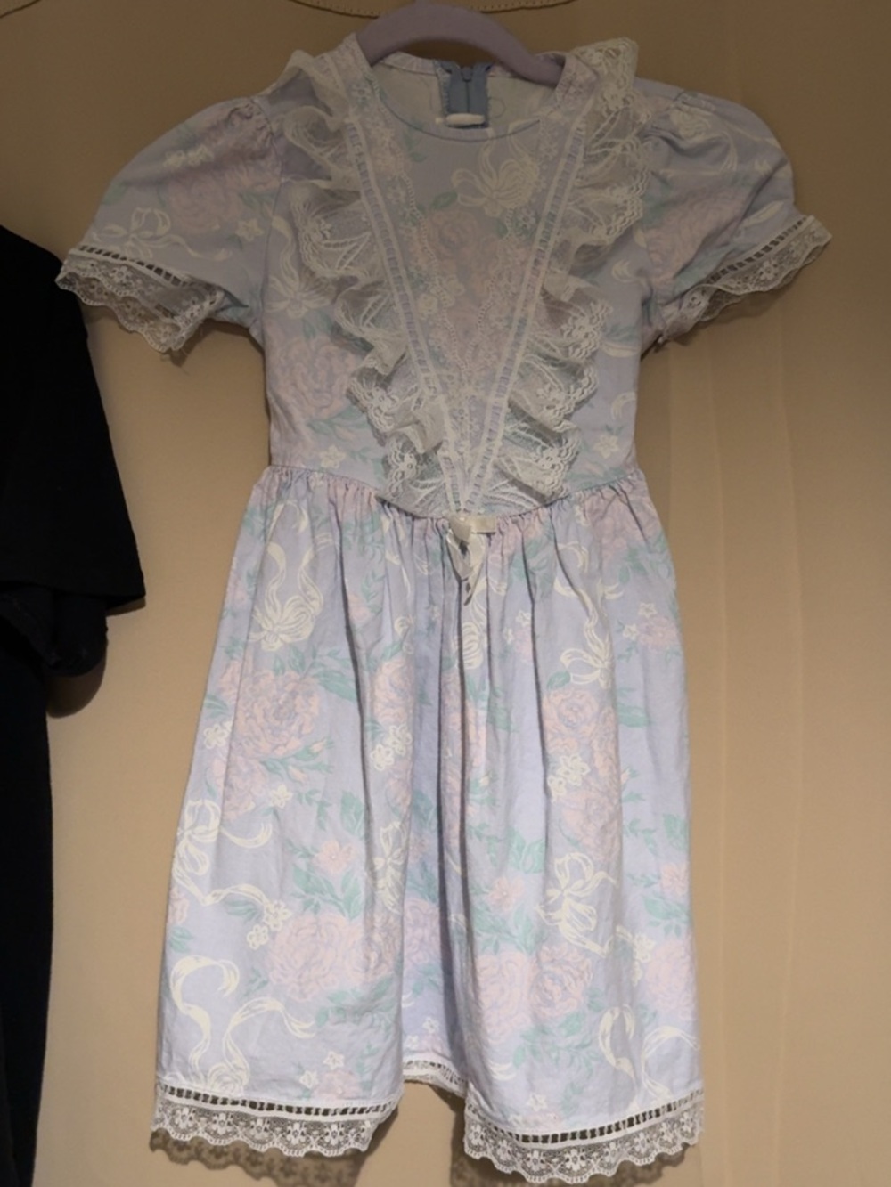 Pastel Floral Ruffle Lace Dress